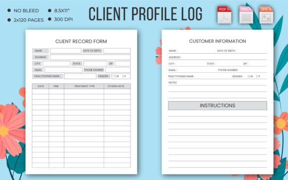 Client Record Form Logbook KDP Interior: Organize Efficiently