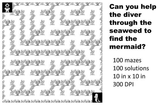 Diver to Mermaid Mazes: A 100 Maze Adventure for Ocean Explorers