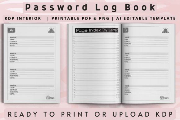 Streamline Your Digital Life with the Password Log Book Amazon KDP Interior