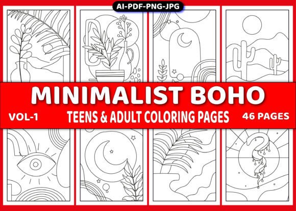 The Creative Potential of Minimalist Boho Coloring Pages Vol-1